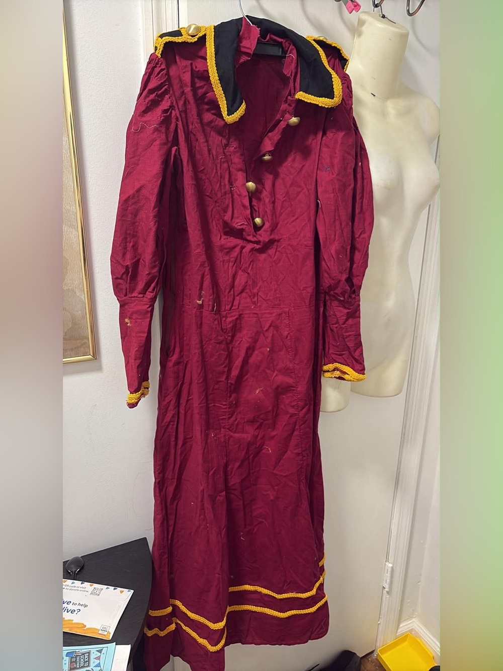 Handmade red regency dress